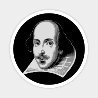 William Shakespeare Black and White Magnet